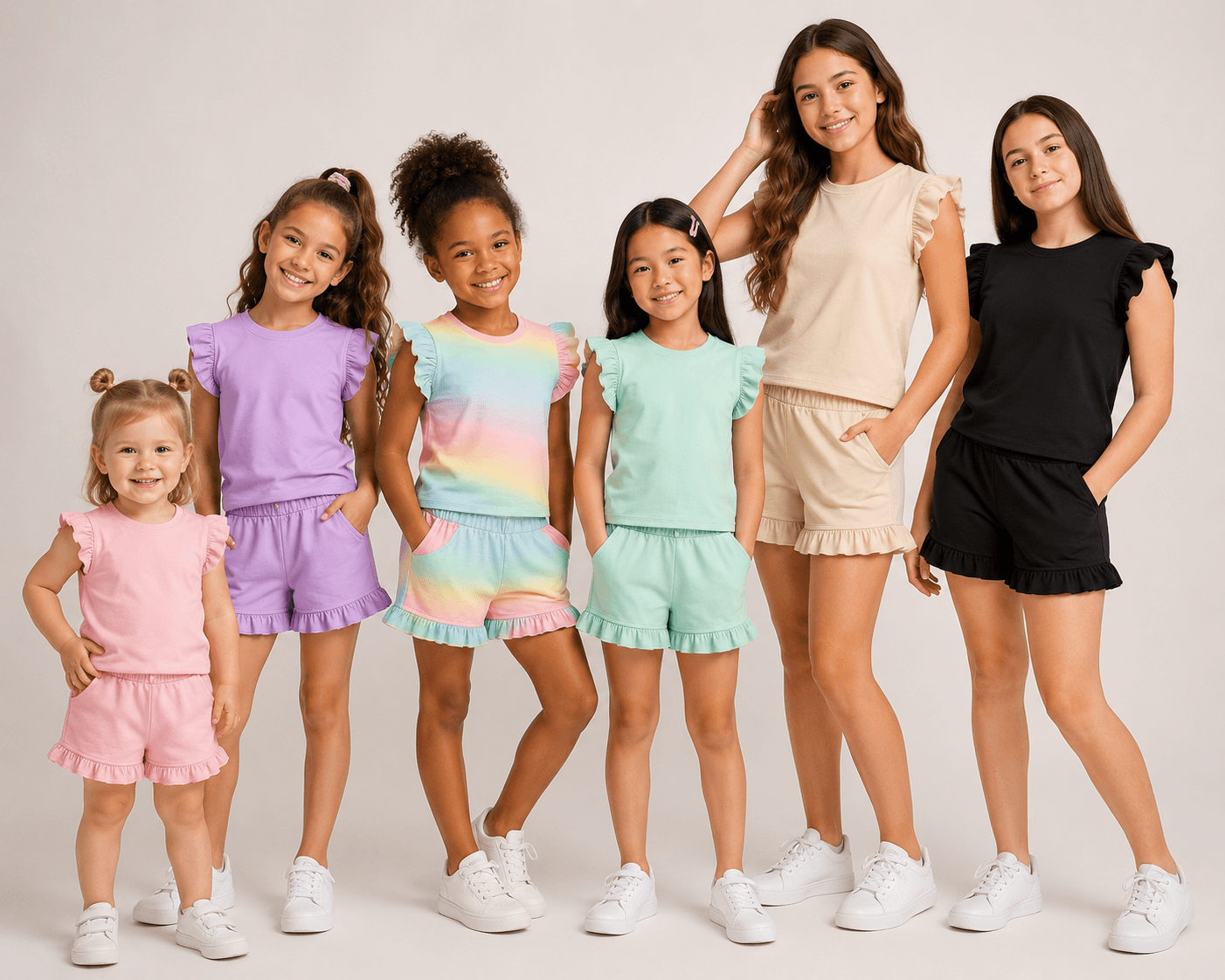 Cotton Frill Shorts Set – Kids