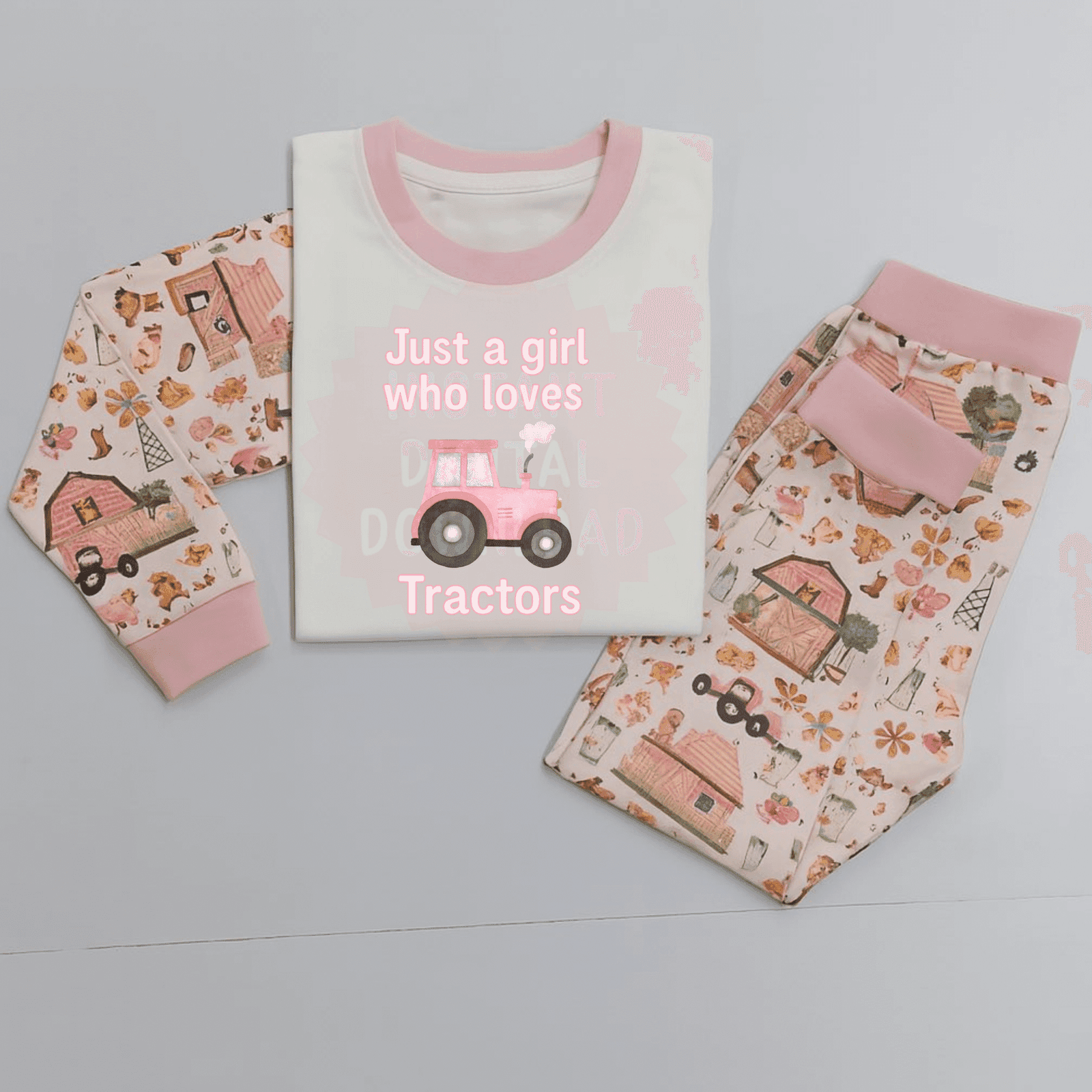 Girl Loves Tractors - Png