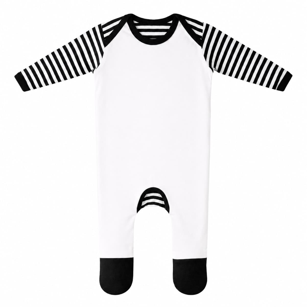 Sublimation Baby Romper – Black Stripes