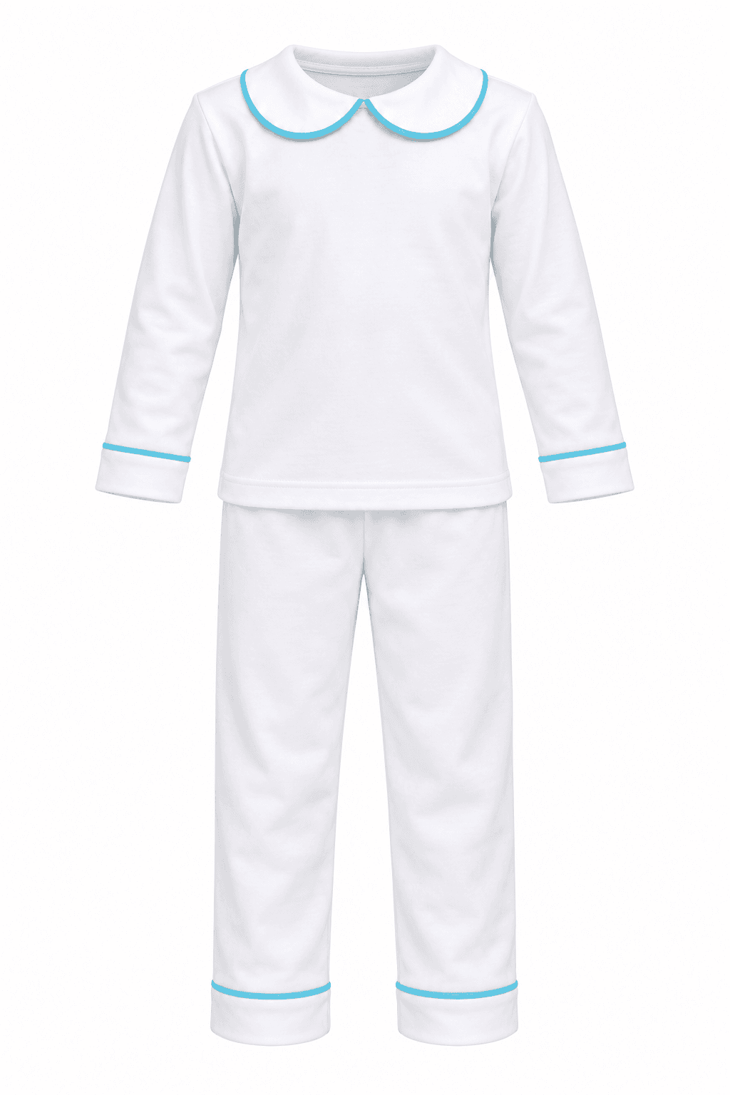 Peter Pan Cotton Collar PJs – Blue Piping