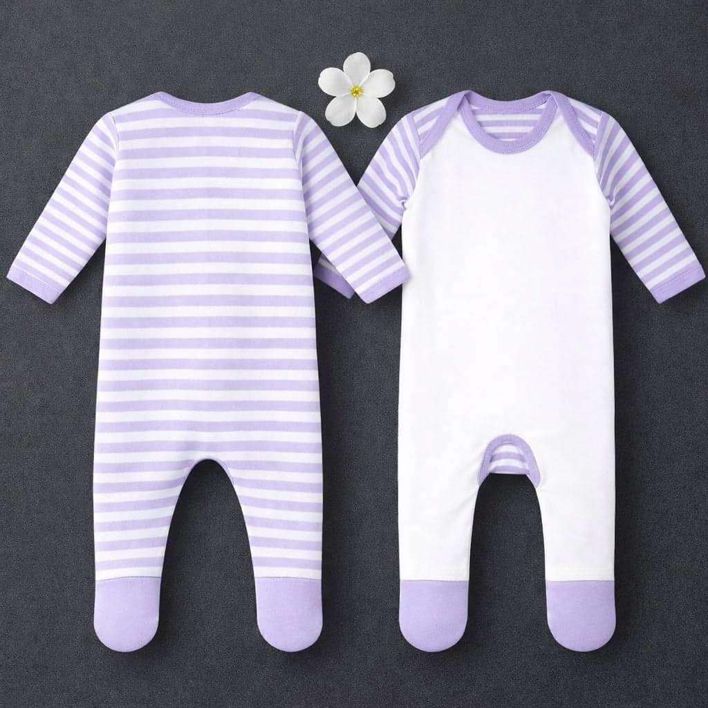 Sublimation Baby Romper - lilac Stripes