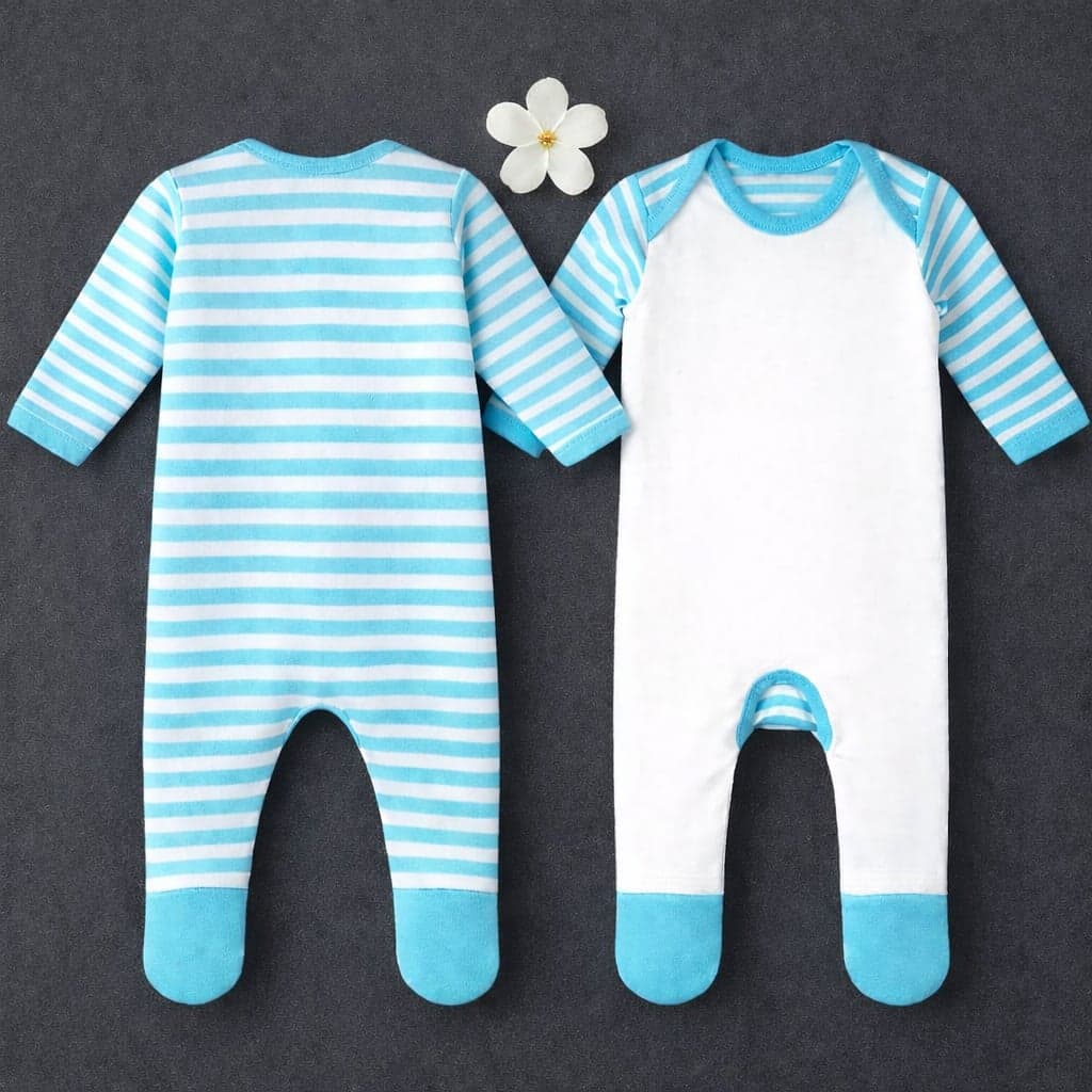 Sublimation Baby Romper - Blue Stripes