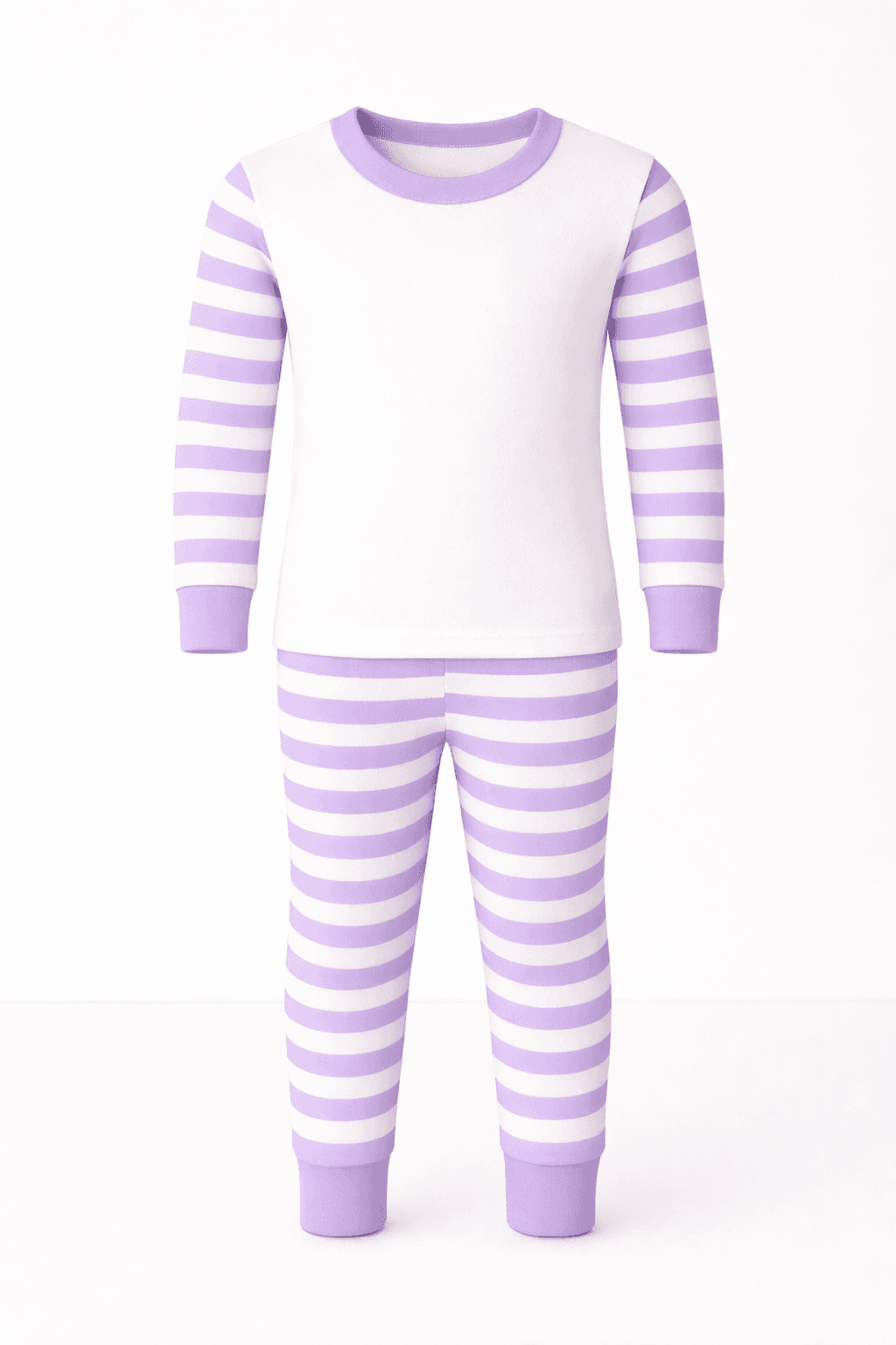 lilac Stripes Cotton PJs – Kids