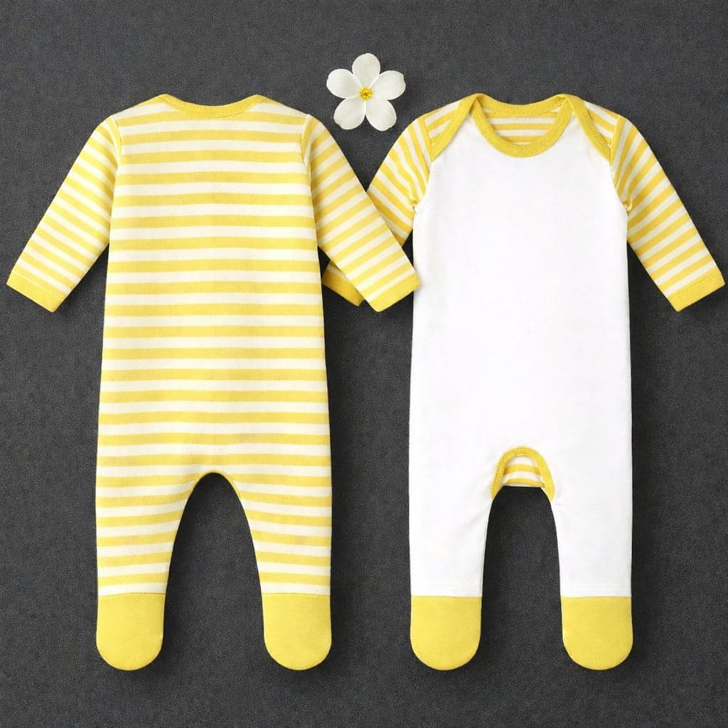 Sublimation Baby Romper - Yellow Stripes
